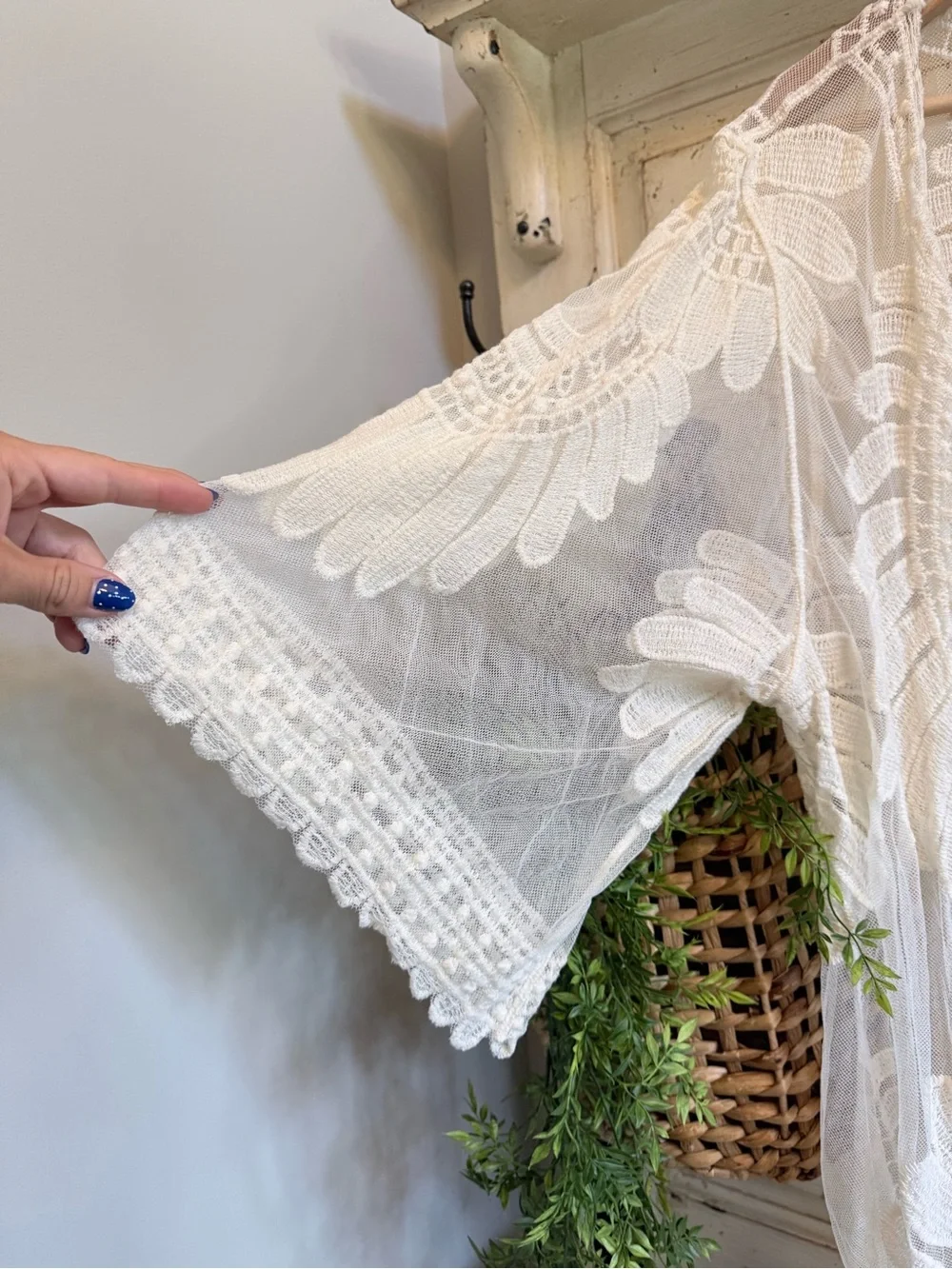 Rebellion Cream Crochet Lace Duster Kimono